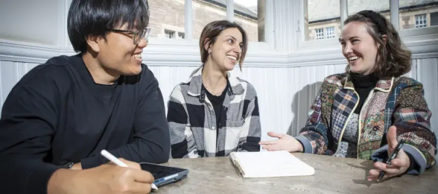 students having a discussion