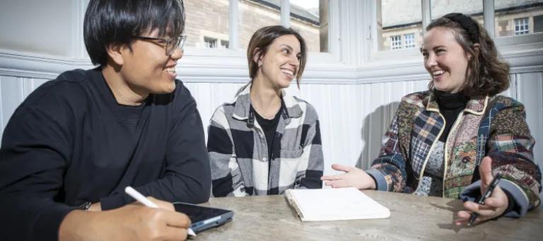 students having a discussion