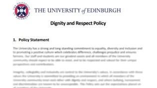 Dignity and respect policy paper